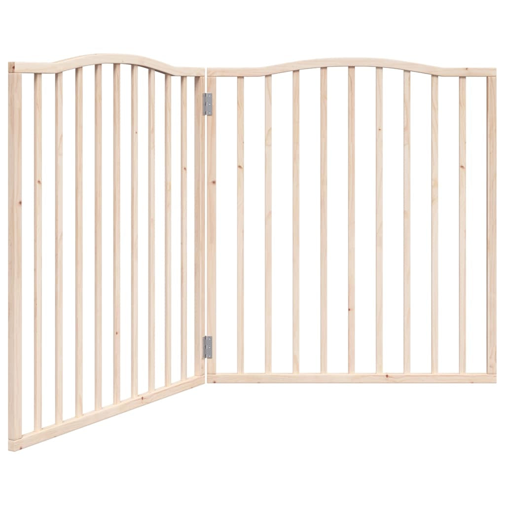 Vidaxl Puerta Para Perros Plegable 2 Paneles Madera De Álamo 160 Cm_0