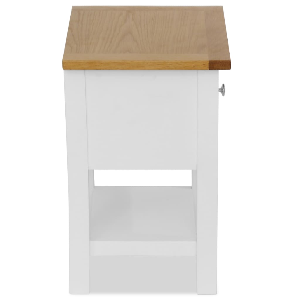 Mesitas De Noche 2 Unidades Madera Maciza De Roble 36x30x47 Cm_3