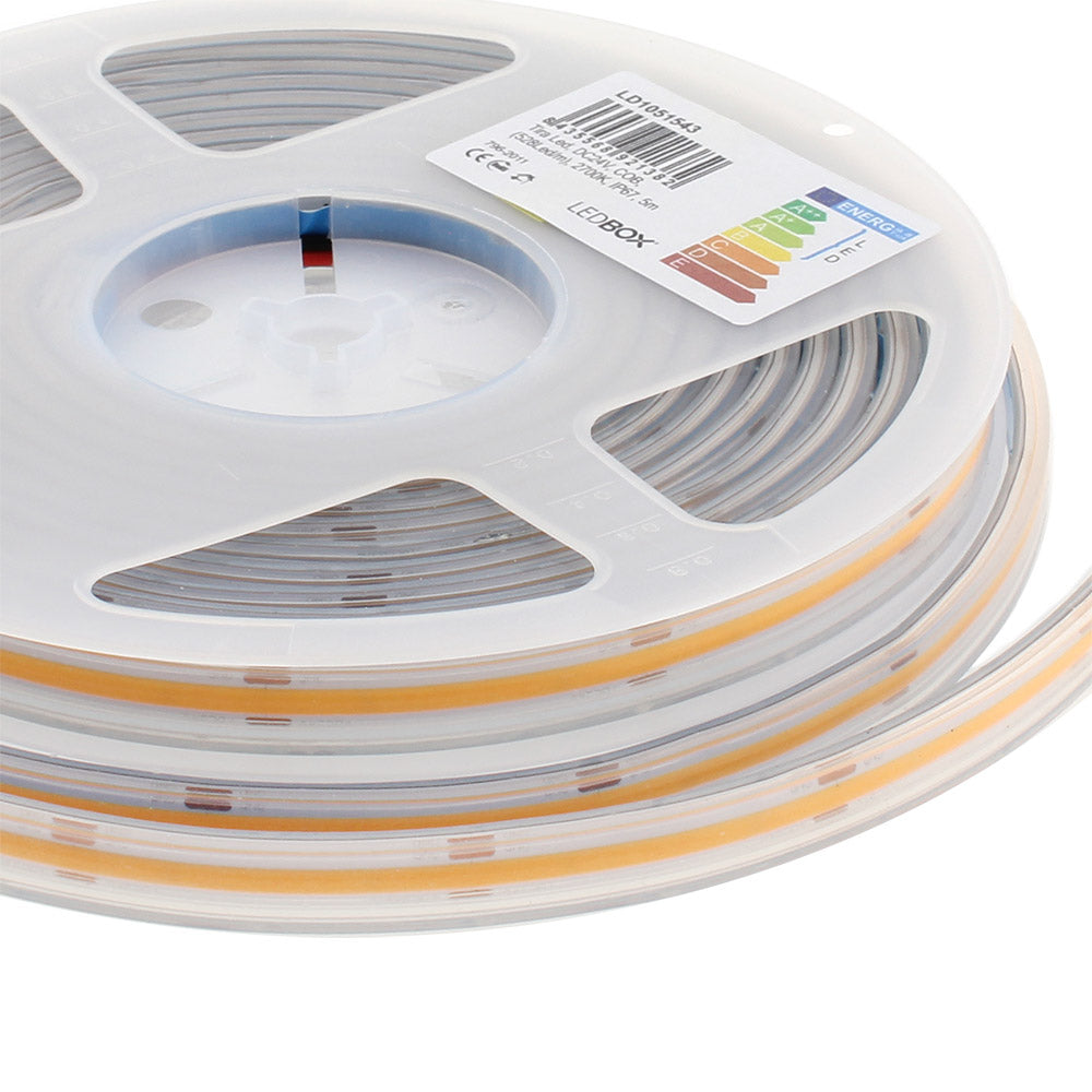Tira Led Monocolor Cob, Chipled Samsung, Dc24v, 5m (528led/m), 75w, Ip67, Blanco Frío_0