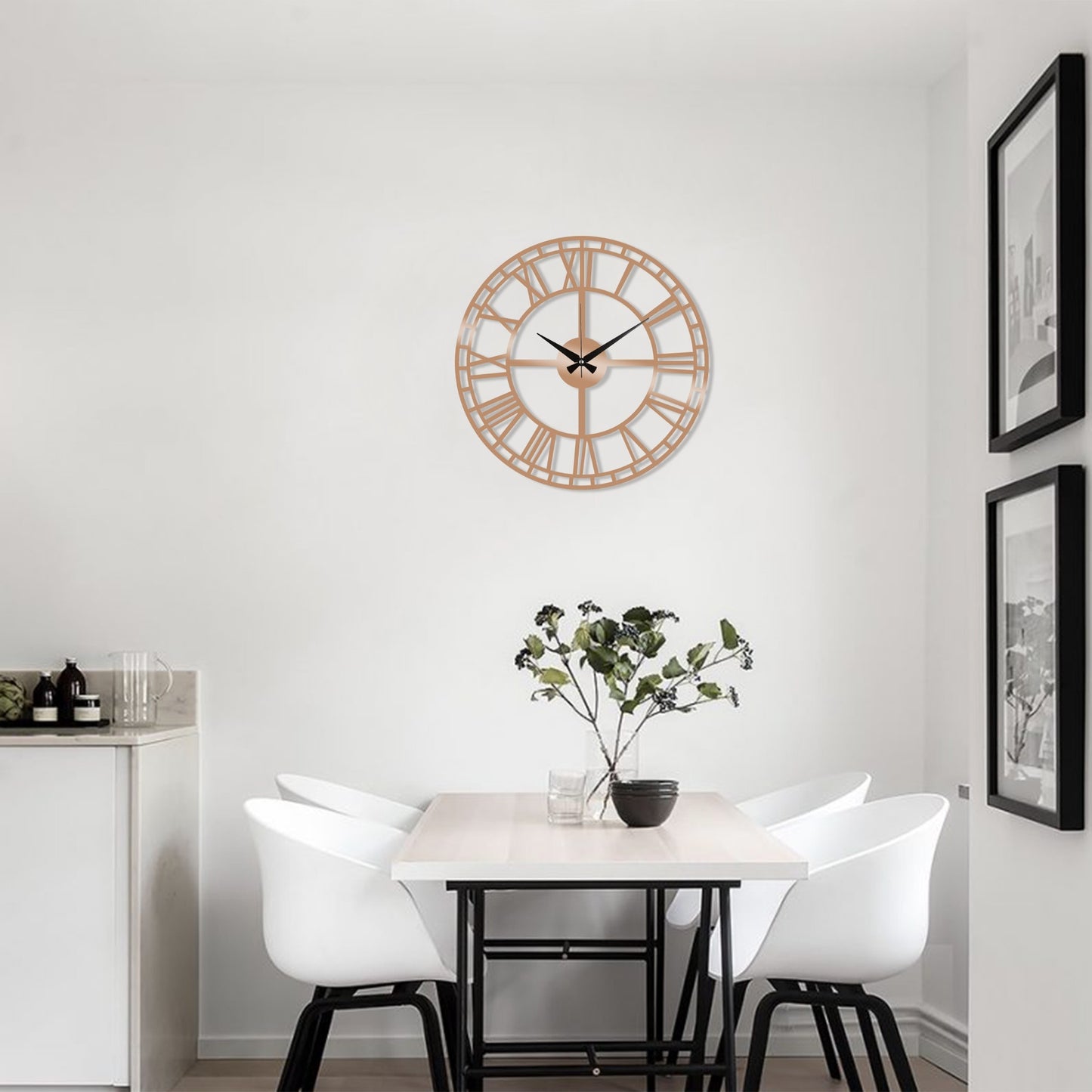 Reloj De Pared Circular Metal Números Romanos Cobre_2