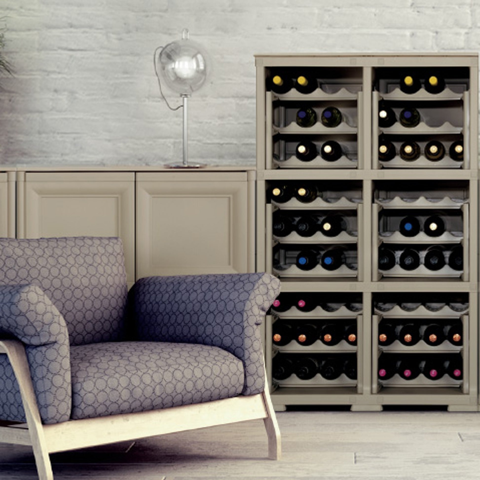 Mueble Omnimodus Portabotellas Para 18 Botellas Modelo Wengé_3