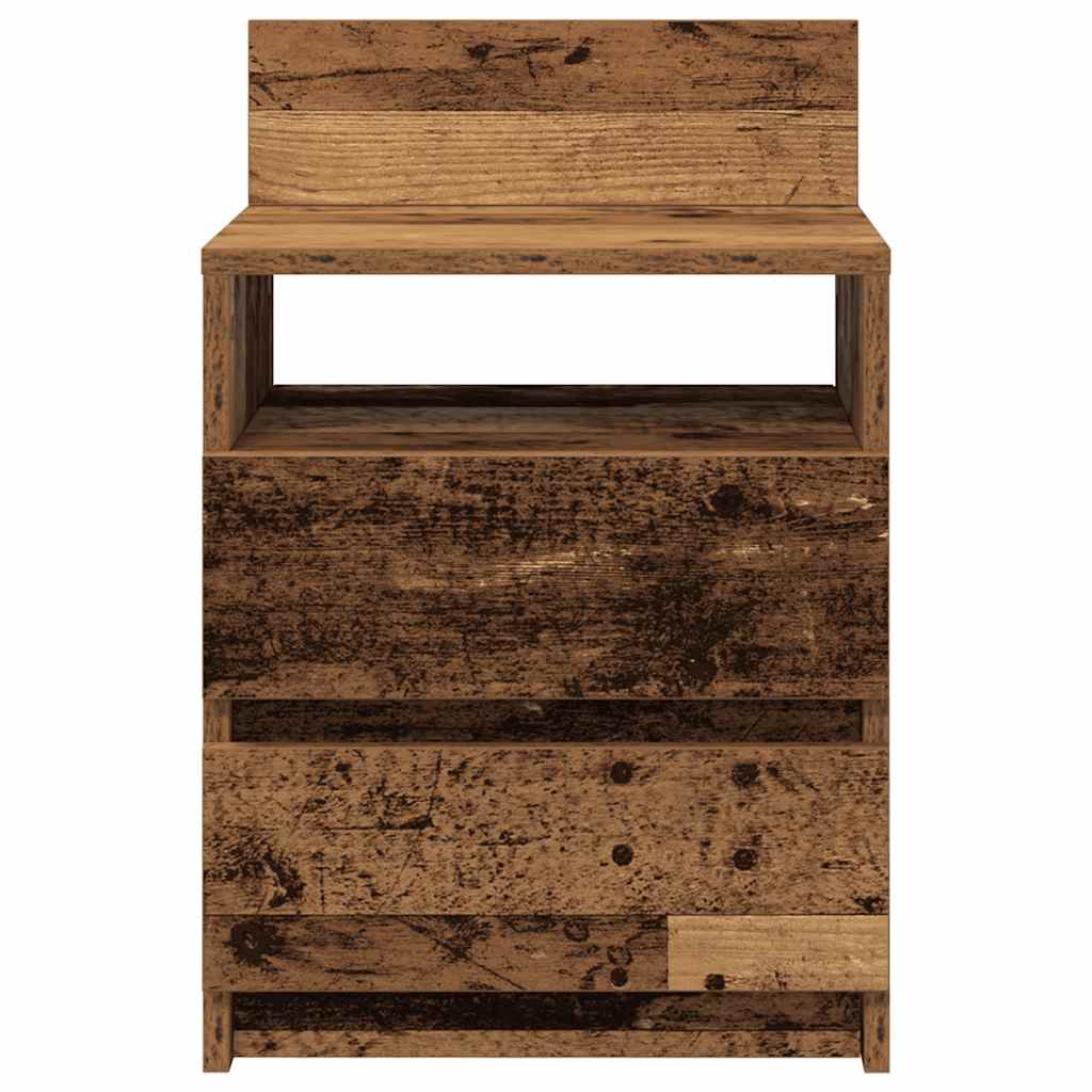 Mesillas De Noche 2 Uds Con 2 Cajones Madera Vieja 40x33x60 Cm_2