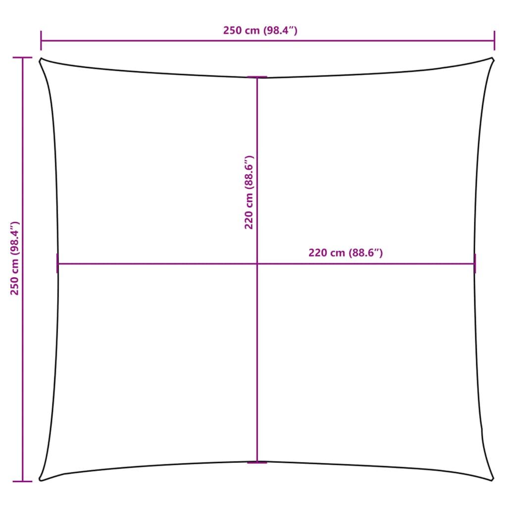 Vidaxl Toldo De Vela Cuadrado Tela Oxford Color Crema 2,5x2,5 M_2