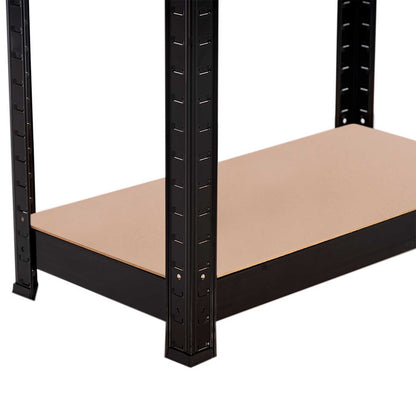 Estantería Metálica Negra Con 4 Baldas Ajustables 148x60x30cm 240kg 7house_2