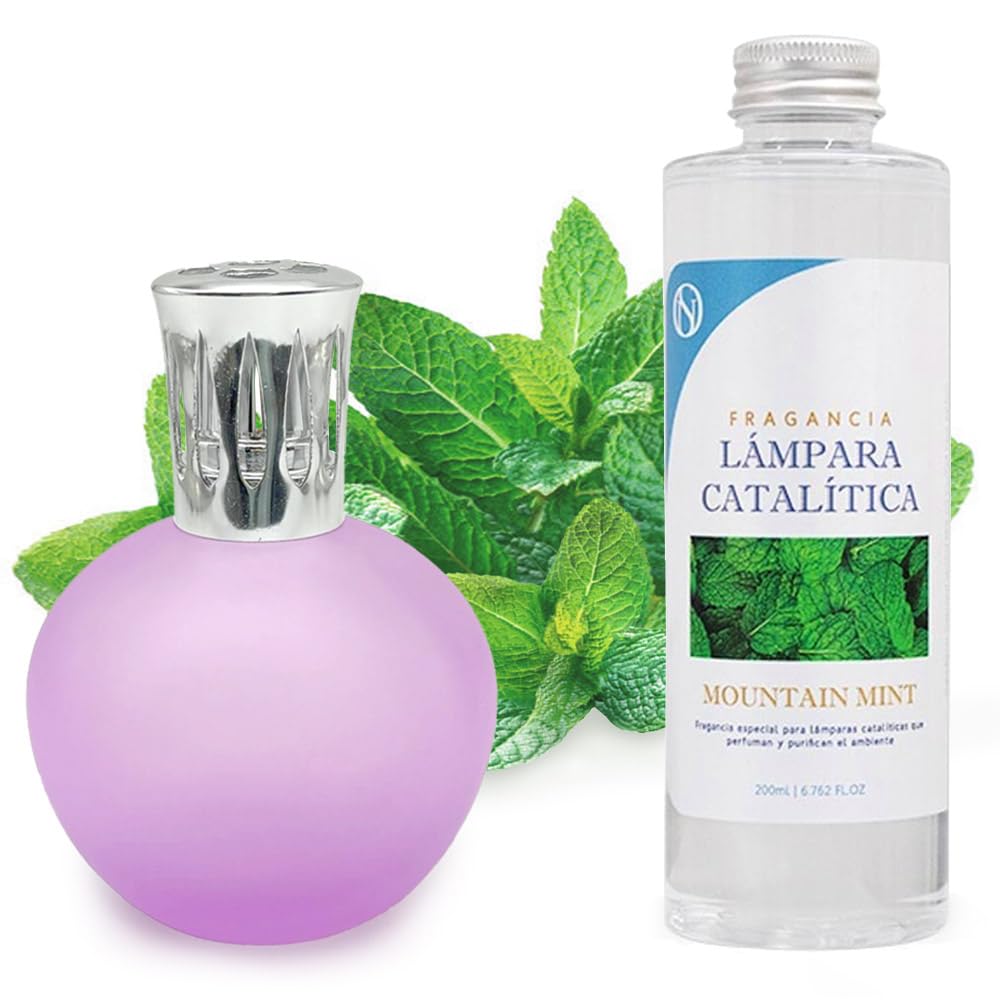 Lámpara Catalítica Fucsia Mate + Fragancia Mountain Mint 500ml - Elimina Malos Olores, Impurezas Y Perfuma_0