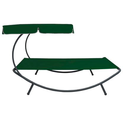 Tumbona Sofá De Jardín Con Toldo Verde_2