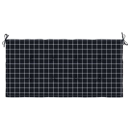 Vidaxl Cojín Para Banco Jardín Tela Oxford A Cuadros Negro 100x50x4 Cm_3