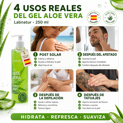 Gel de Aloe Vera 100% Puro Labnatur 250 ml | Aloe Vera Ecológico y Vegano | Hidrata, Calma y Refresca_1