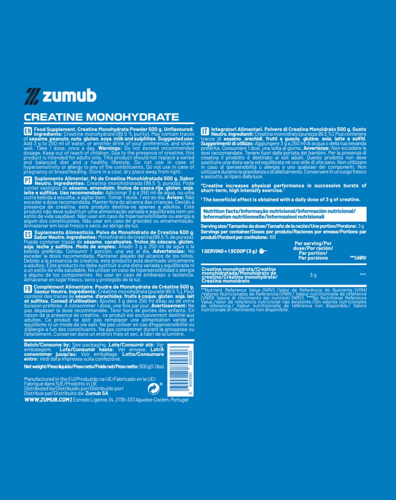 Zumub Creatina 500g