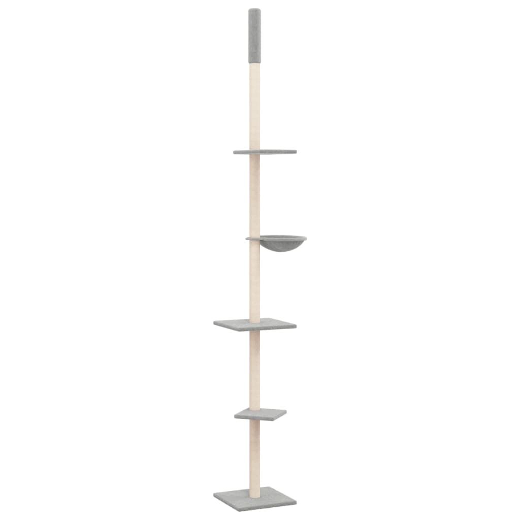 Vidaxl Árbol Rascador Gatos Suelo A Techo Gris Claro 263,5-289,5 Cm_0