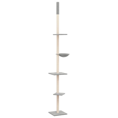 Vidaxl Árbol Rascador Gatos Suelo A Techo Gris Claro 263,5-289,5 Cm_0