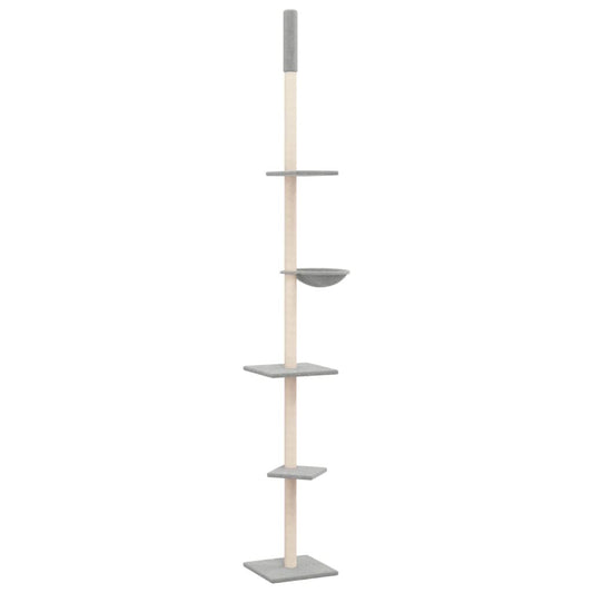 Vidaxl Árbol Rascador Gatos Suelo A Techo Gris Claro 263,5-289,5 Cm_0
