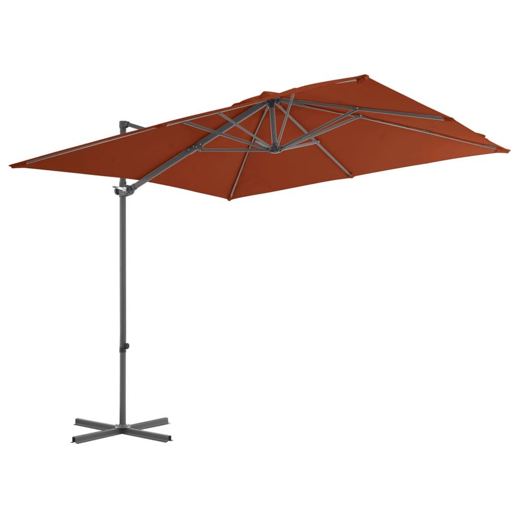 Vidaxl Sombrilla Jardín Voladiza Palo De Acero Terracota 250x250 Cm_1