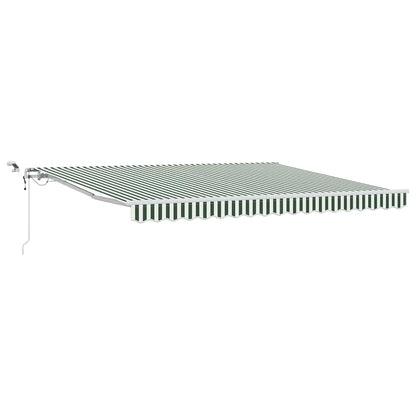 Toldo Retráctil Verde Y Blanco 400 X 300 Cm Poliéster_0