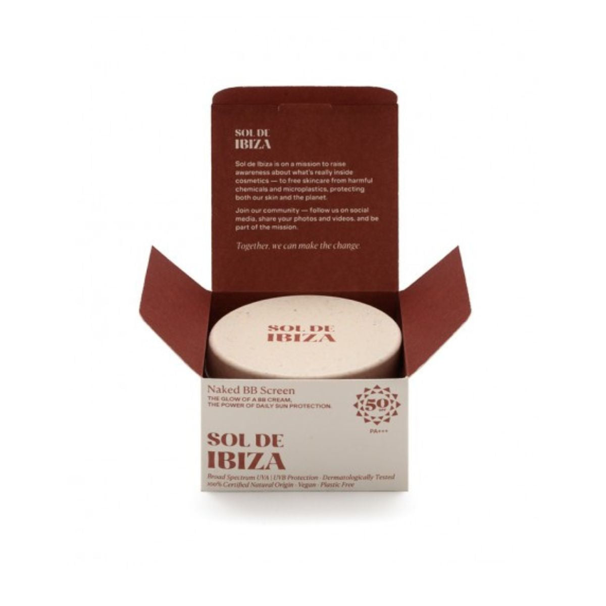 BB cream SPF50 PA+++, Crema facial protectora con color nude, 35 g