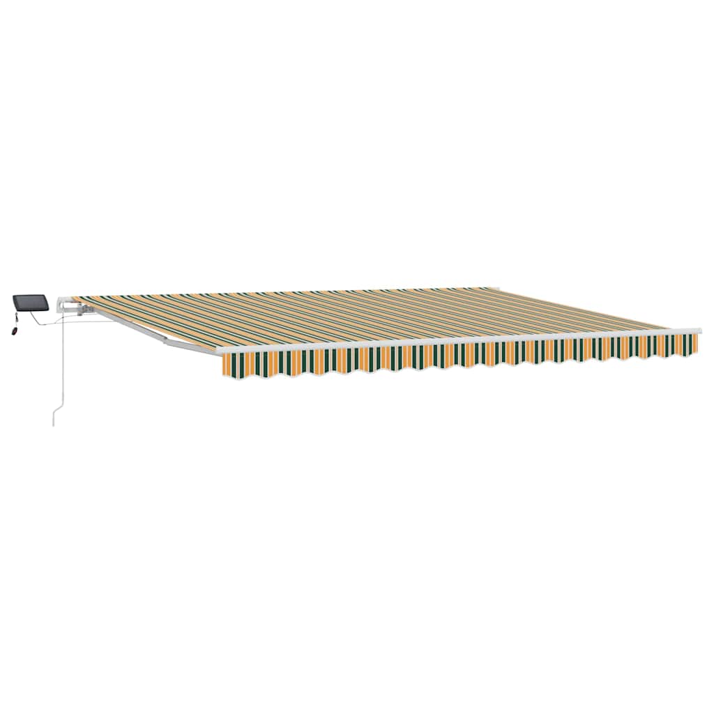 Toldo Retráctil Verde Y Amarillo 450 X 300 Cm Tela Y Aluminio_0