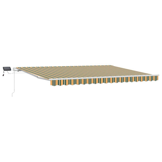 Toldo Retráctil Verde Y Amarillo 450 X 300 Cm Tela Y Aluminio_0