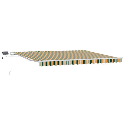 Toldo Retráctil Verde Y Amarillo 450 X 350 Cm Tela Y Aluminio_0
