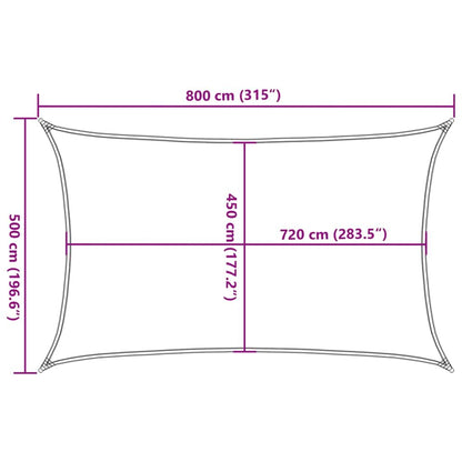 Vidaxl Toldo De Vela Negro Hdpe 160 G/m² 5x8 M_2