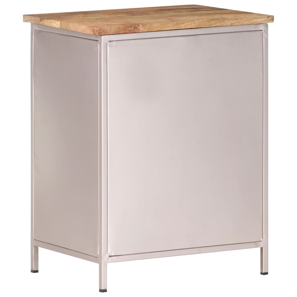 Mesita De Noche De Madera De Mango Rugosa 40x30x50 Cm_2