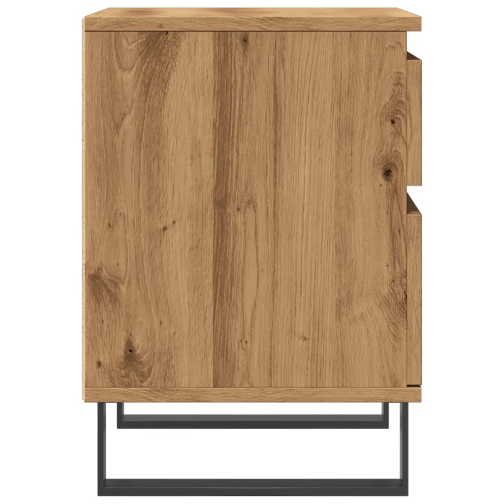 Mesita De Noche Madera De Ingeniería Roble Artisian 40x35x50 Cm_4