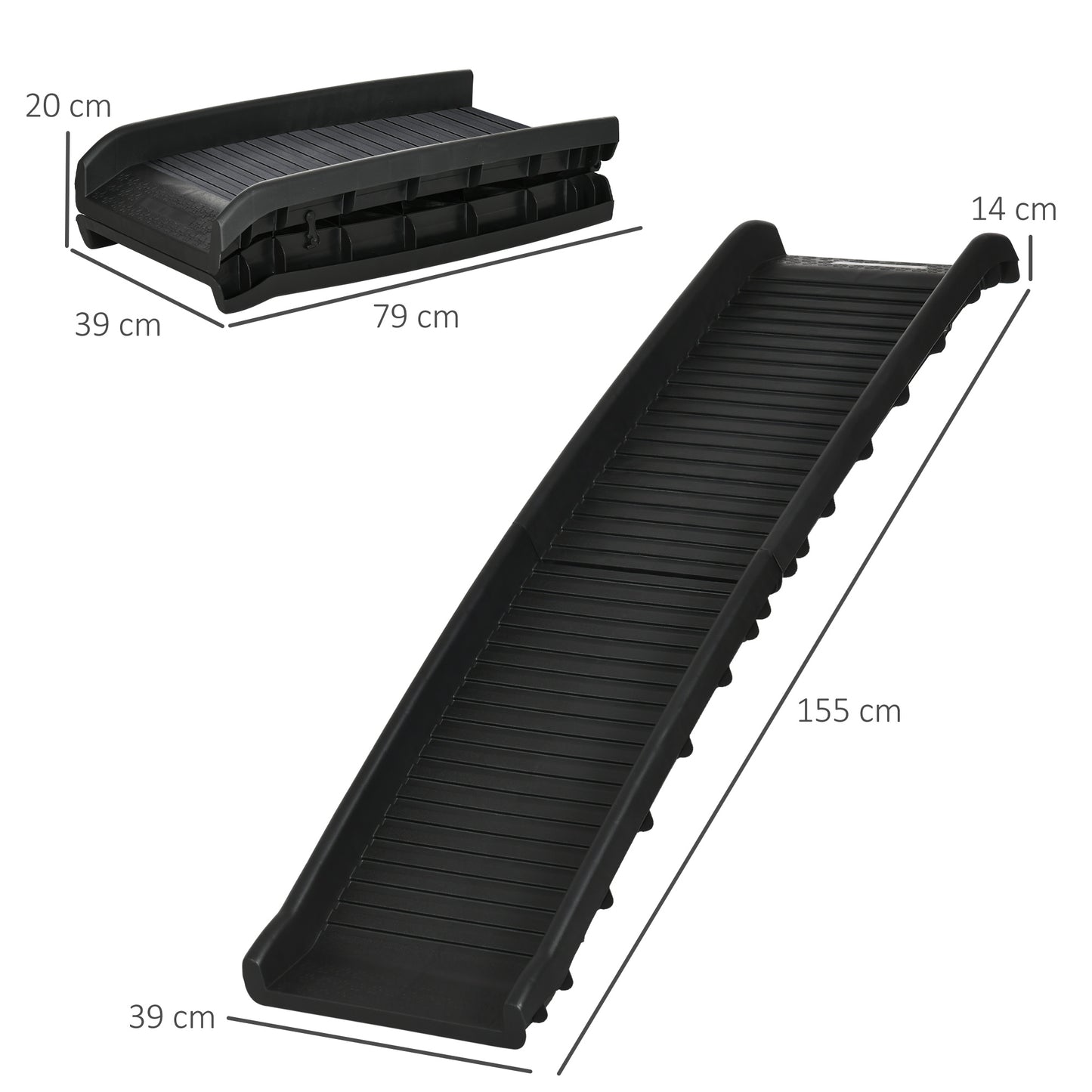 Pawhut Rampa Plegable Para Perros Antideslizante Para Coche Cama 155x39x14 Cm_2