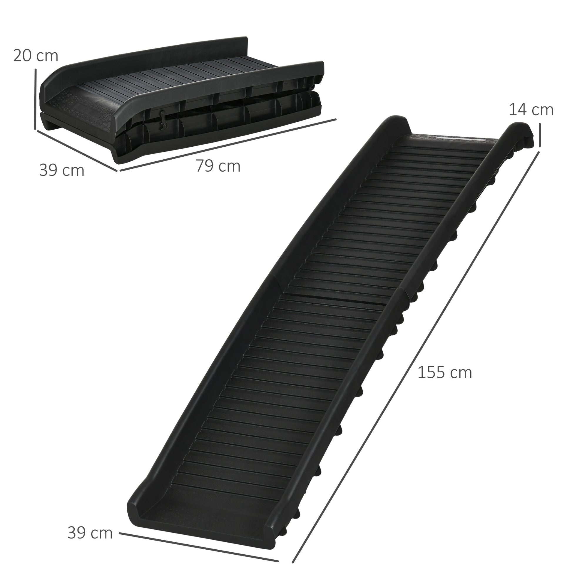 Pawhut Rampa Plegable Para Perros Antideslizante Para Coche Cama 155x39x14 Cm_2