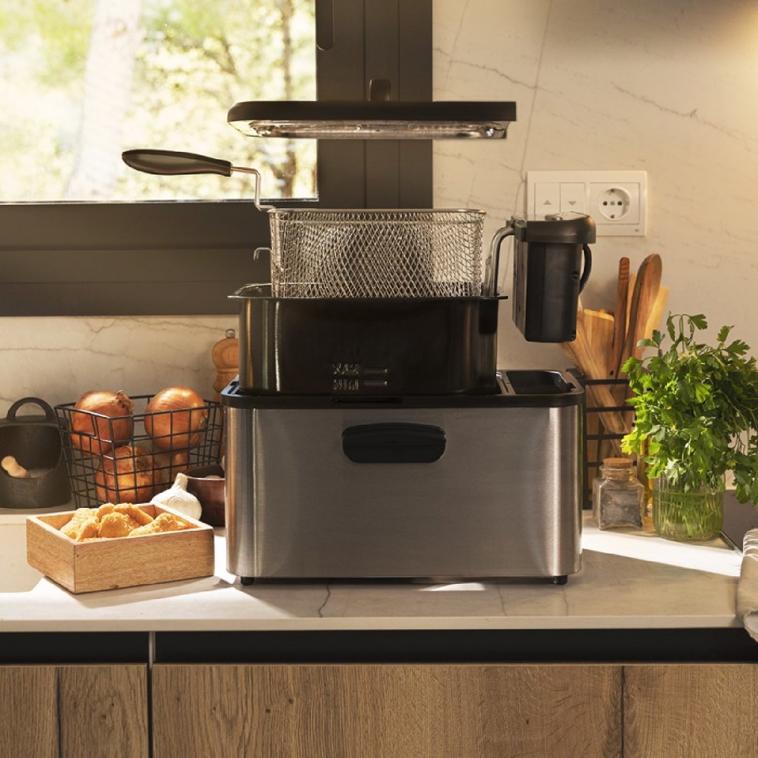 Freidora De Aceite Digital De 4,2 Litros Cleanfry Luxury 4000. 3270 W, Acero Inoxidable, 5 Programas Preestablecidos, Filtro Oilcleaner, Tapa Con Ve_3