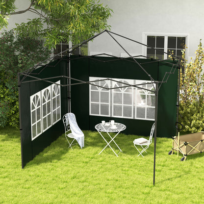 Outsunny Paredes Laterales Para Carpa 3x3 M Y 3x6 M 293x193 Cm Verde Oscuro_1
