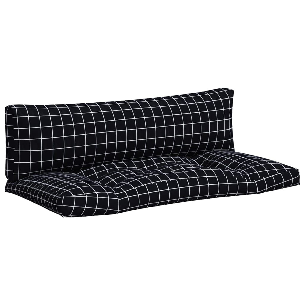 Vidaxl Cojines Para Palés 2 Piezas Tela Oxford A Cuadros Negros_0