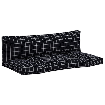 Vidaxl Cojines Para Palés 2 Piezas Tela Oxford A Cuadros Negros_0