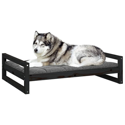 Vidaxl Cama Para Perros Madera Maciza De Pino Negro 105,5x75,5x28 Cm_3