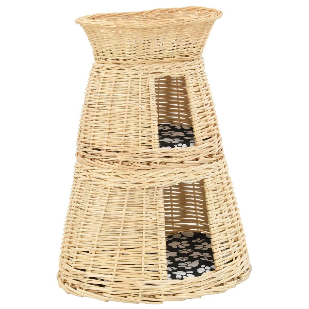 Vidaxl Set Cestas De Gatos 3 Uds. Con Cojines Sauce Natural 47x34x60cm_0