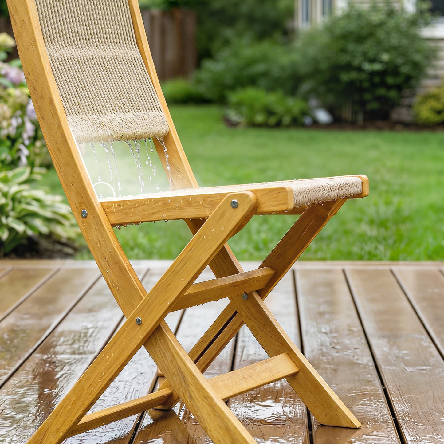 Outsunny Conjunto De Muebles De Jardín Con 2 Sillas Plegables Y Mesa Natural_3