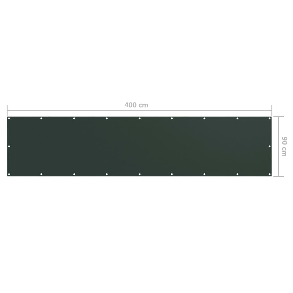 Vidaxl Toldo Para Balcón Tela Oxford Verde Oscuro 90x400 Cm_4