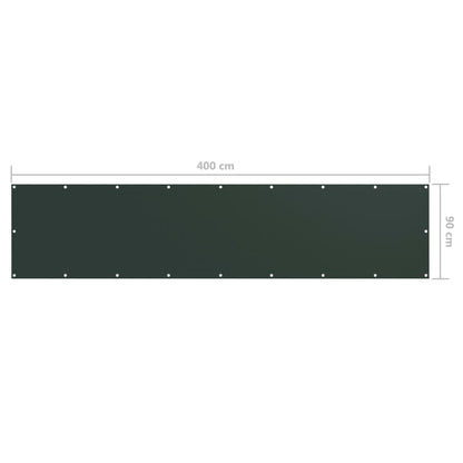Vidaxl Toldo Para Balcón Tela Oxford Verde Oscuro 90x400 Cm_4