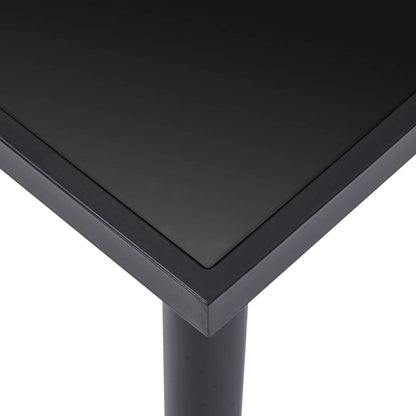 Mesa De Comedor De Vidrio Templado Negro 160x80x75 Cm_2
