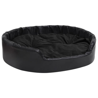 Vidaxl Cama Para Perros Felpa Y Cuero Sintético Negro 99x89x21 Cm_0