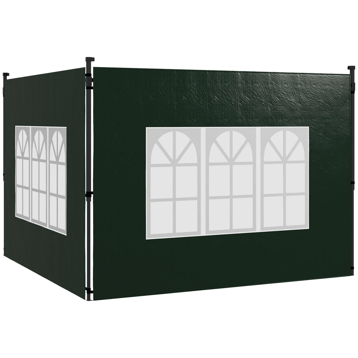 Paredes Laterales Outsunny Pe Verde Oscuro 293x193 Cm_0