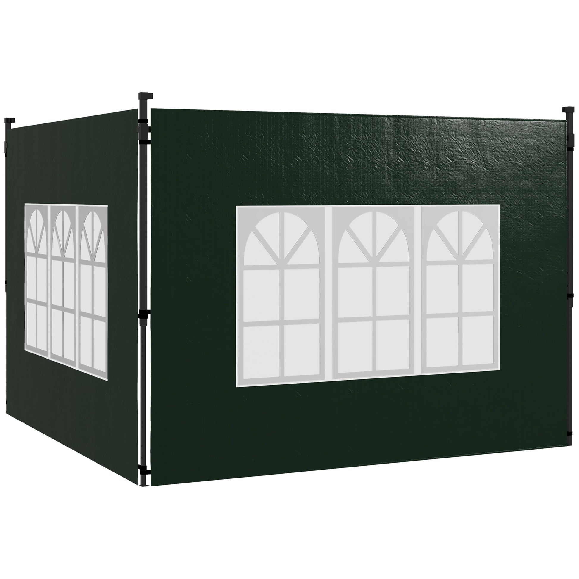 Outsunny Paredes Laterales Para Carpa 3x3 M Y 3x6 M 293x193 Cm Verde Oscuro_0