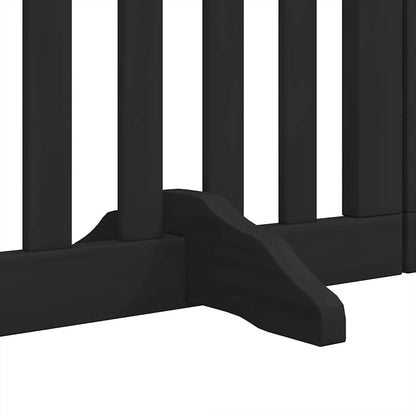 Vidaxl Puerta De Perros Plegable 12 Paneles Madera Álamo Negra 600 Cm_4