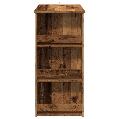Mesa Bar Con Estante Almacenaje Envejecida 102x50x103,5 Cm_3