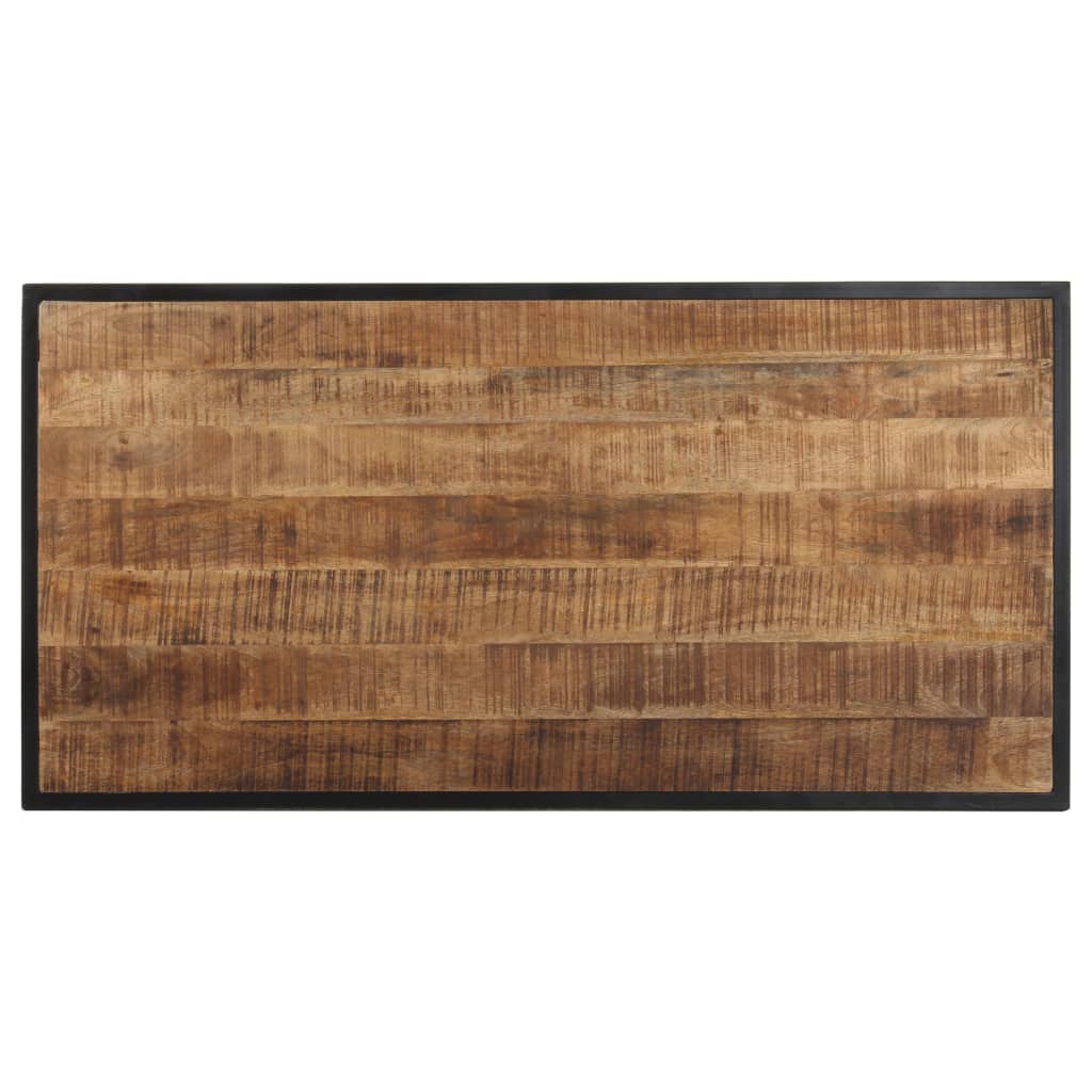 Mesa De Comedor De Madera Maciza De Mango Rugosa 120 Cm_2
