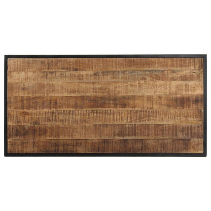 Mesa De Comedor De Madera Maciza De Mango Rugosa 120 Cm_2