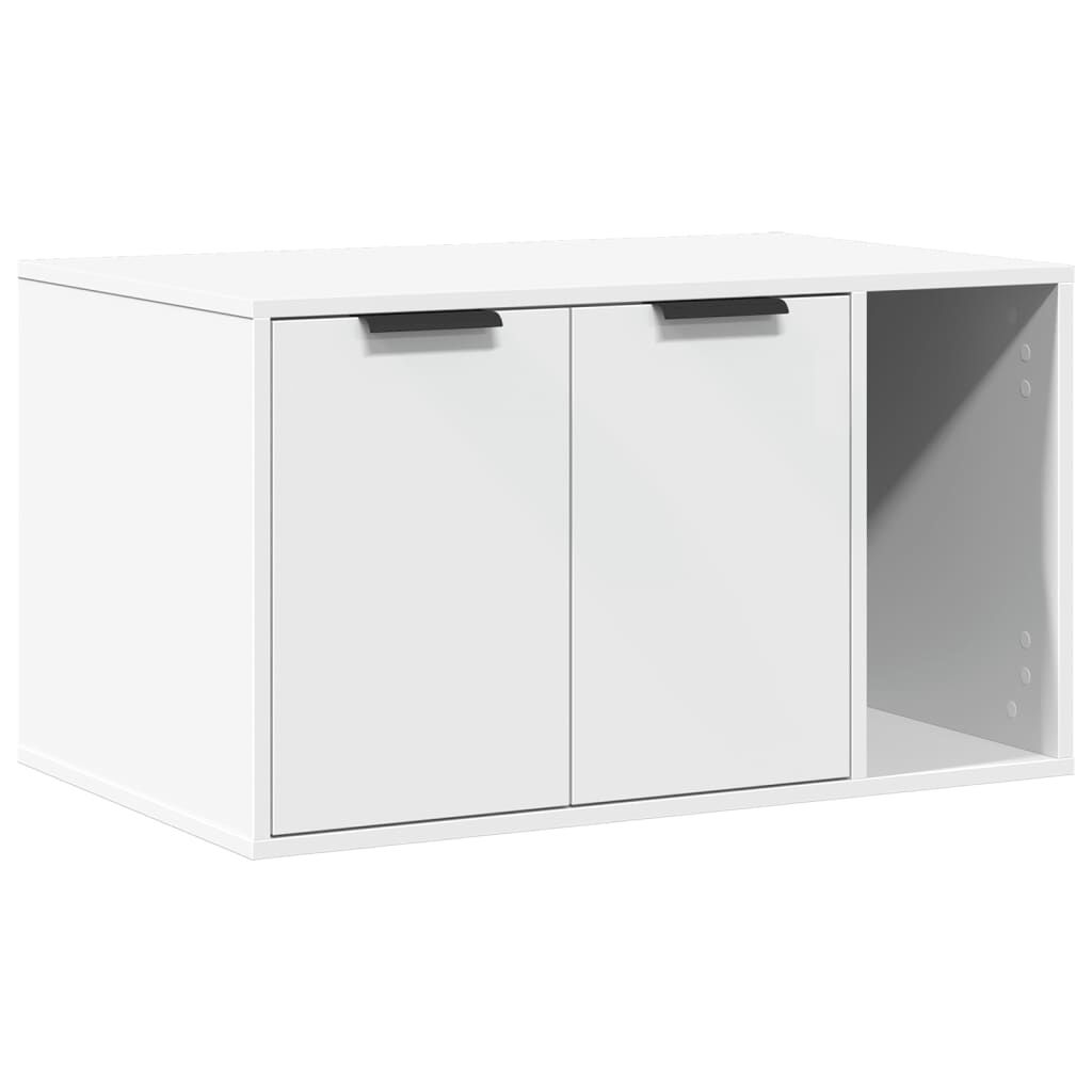 Vidaxl Mueble Arenero Para Gatos Madera Ingeniería Blanco 80x50x45 Cm_0