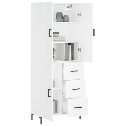 Aparador Alto Madera Contrachapada Blanco 69,5x34x180 Cm_2