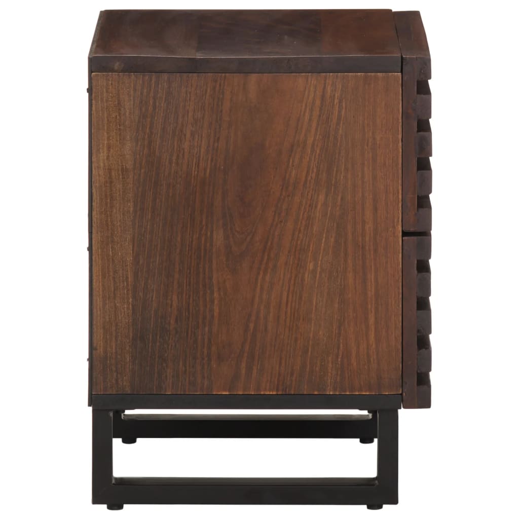Mesita De Noche De Madera Maciza De Mango 40x34x46 Cm_2