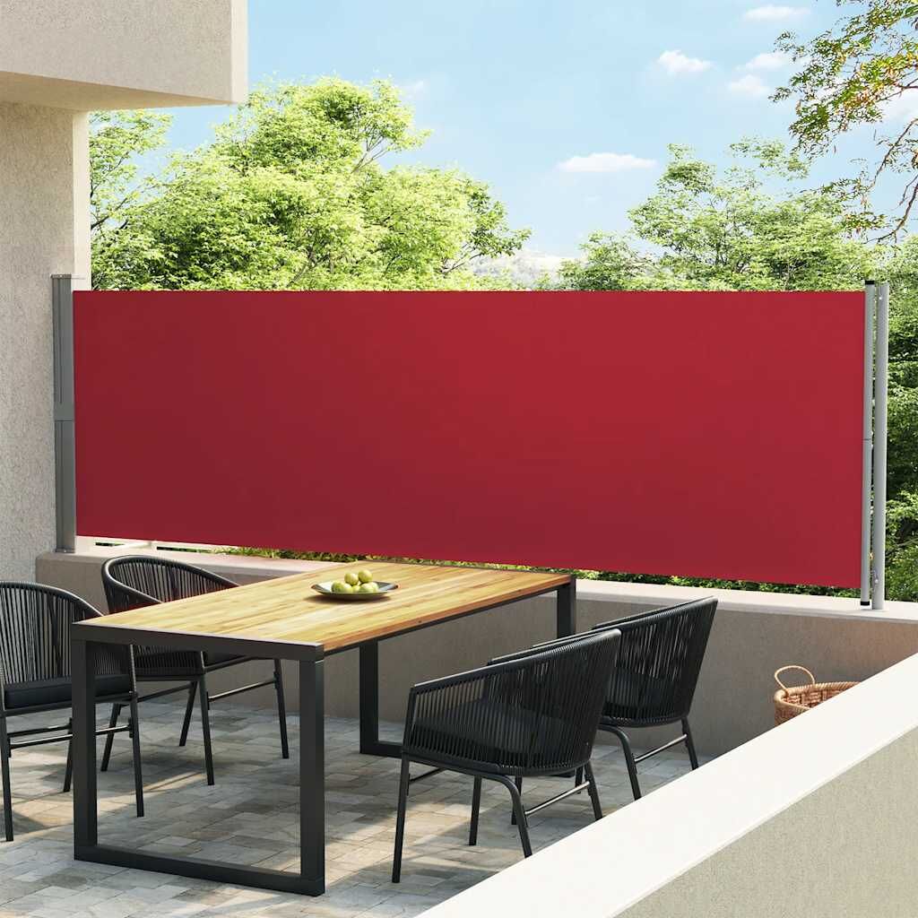 Vidaxl Toldo Lateral Retráctil Para Patio Rojo 140x600 Cm_1