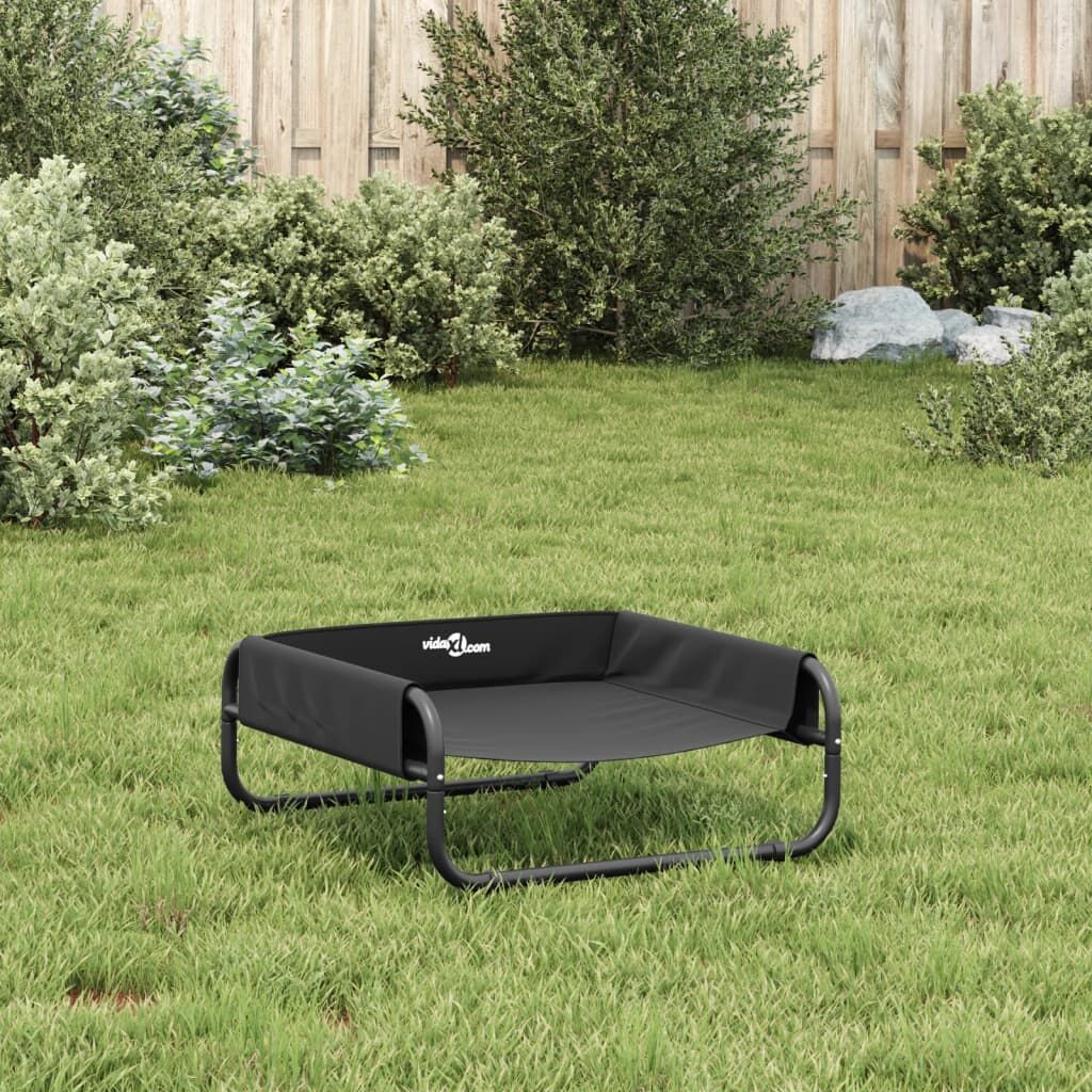 Vidaxl Cama Elevada Para Perros Tela Oxford Y Acero Gris Antracita_3