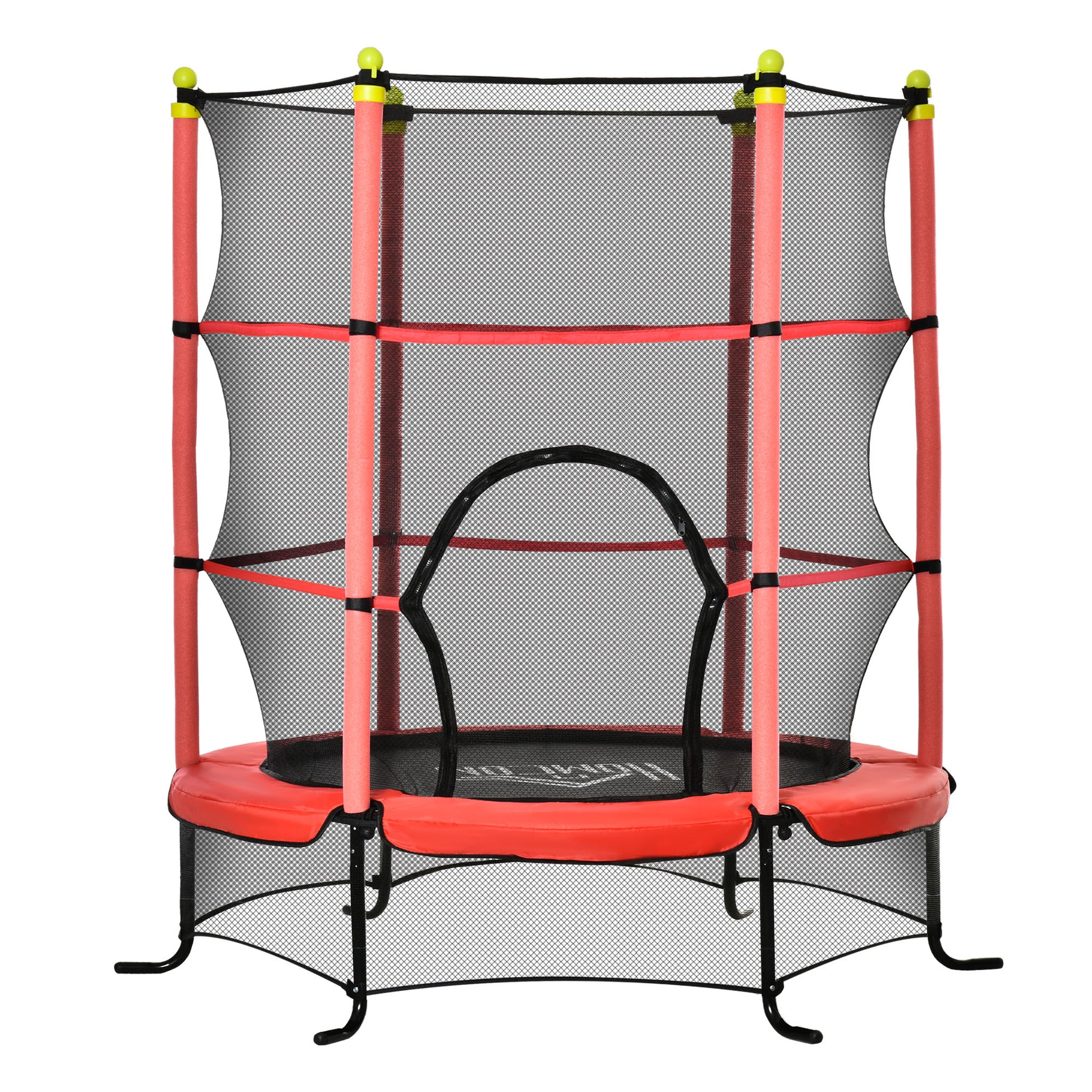 Homcom Trampolín Infantil Con Superficie De Salto Ø110 Cm Red De Seguridad Rojo_0